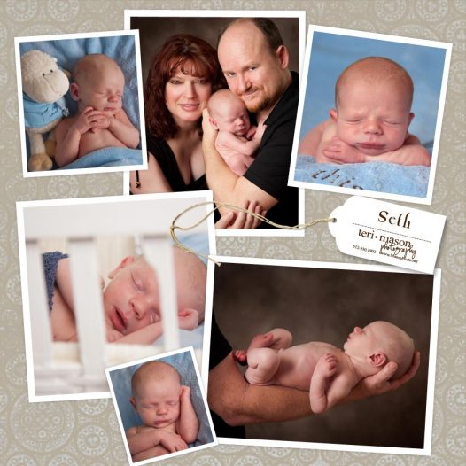 Newborn family pictures in studio or location